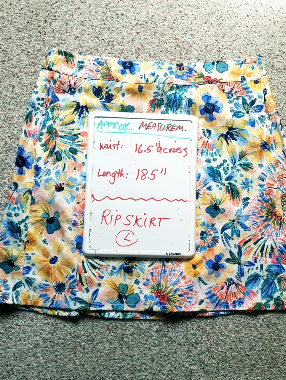 RIPSKIRT Full Wrap Blue Yellow Floral Length 2 Size L - Picture 4 of 9